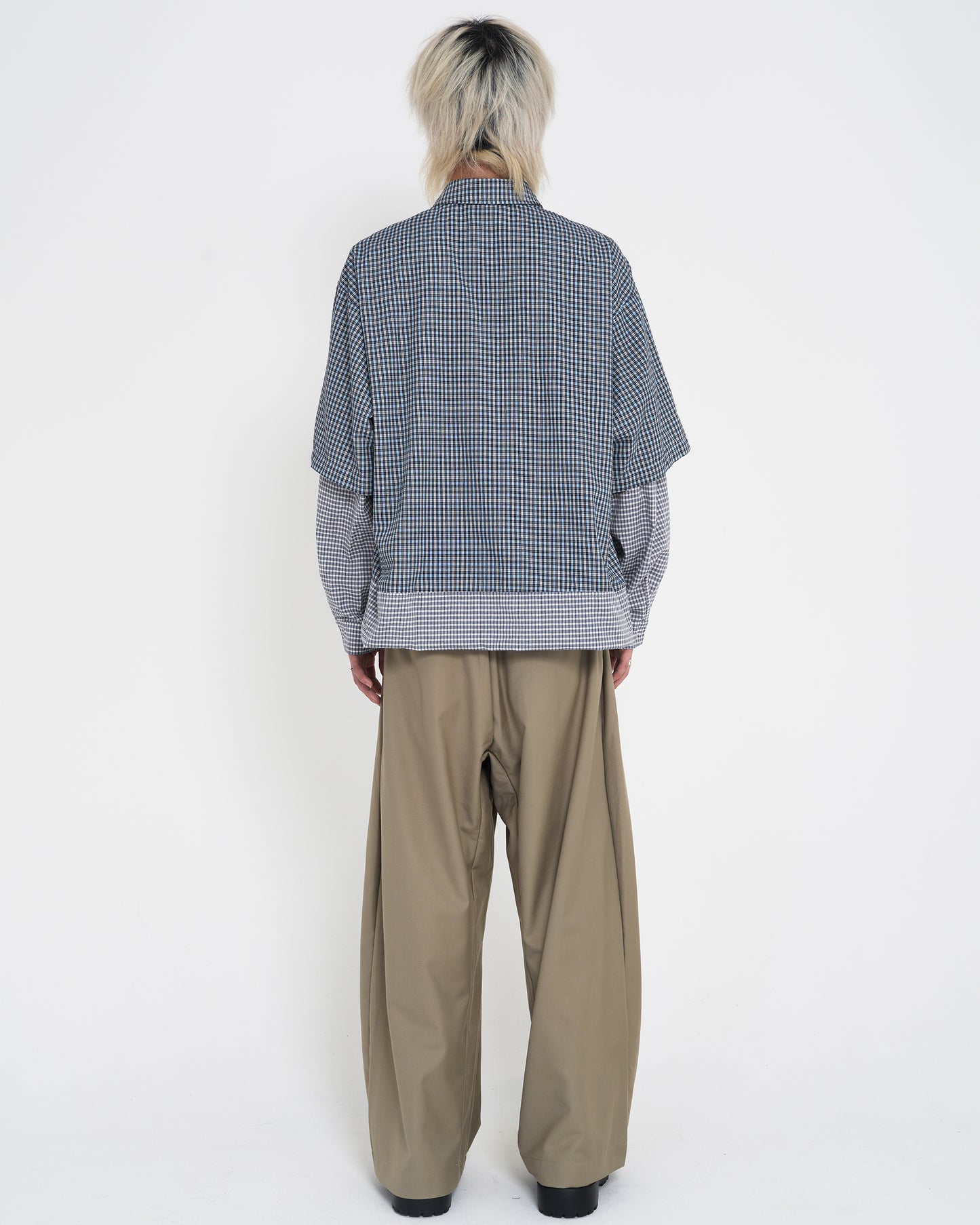 Reversible Deconstructed Patchwork Plaid Shirt