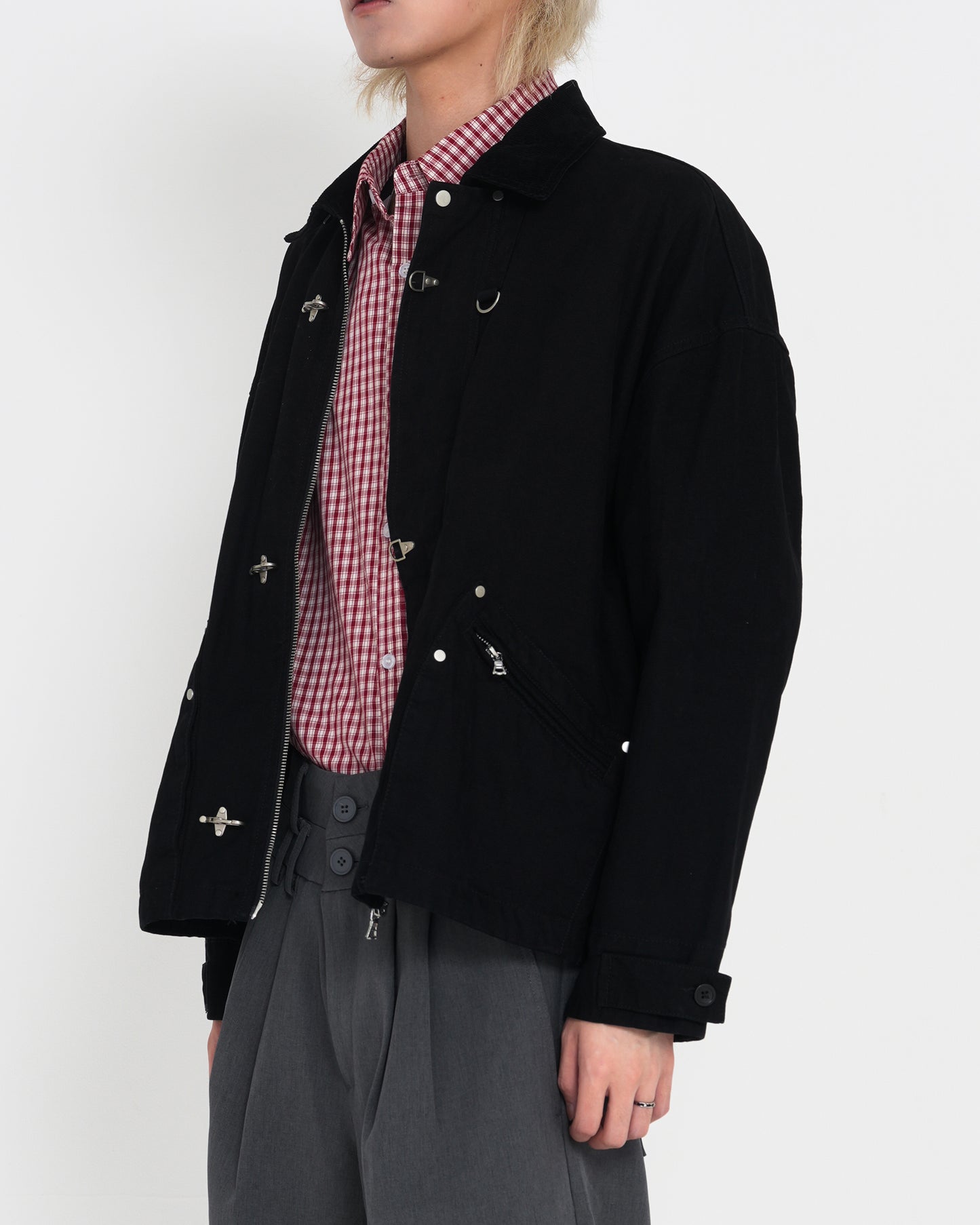 Contrast Collar Detroit Work Jacket BLK