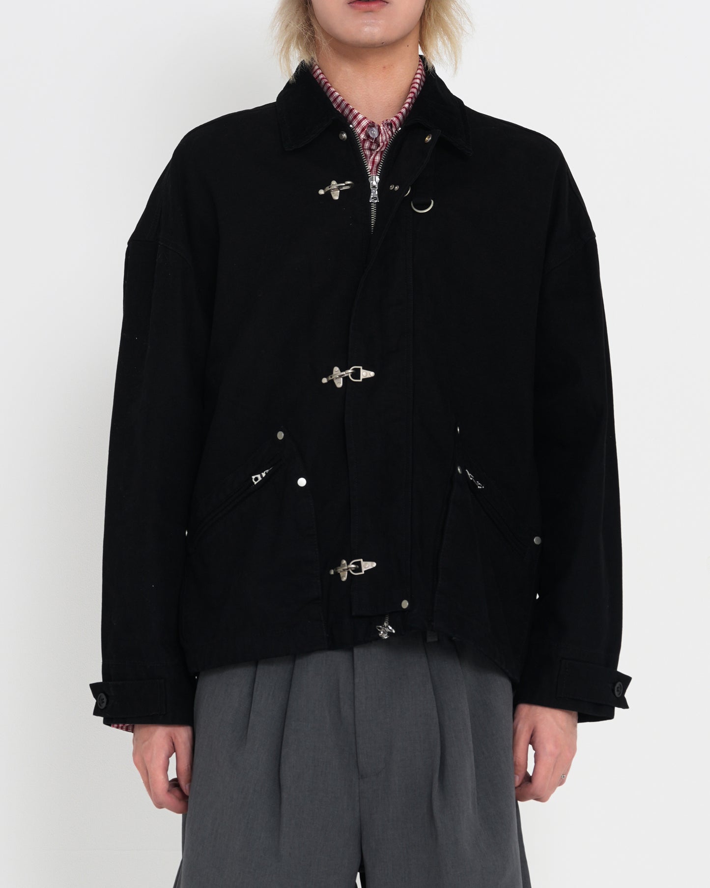 Contrast Collar Detroit Work Jacket BLK