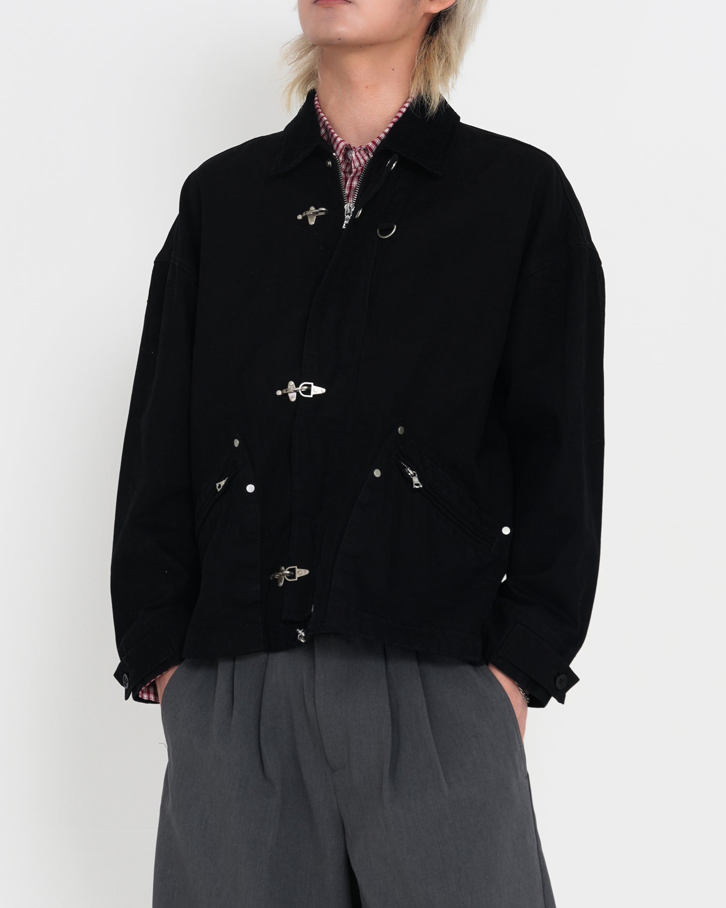 Contrast Collar Detroit Work Jacket BLK