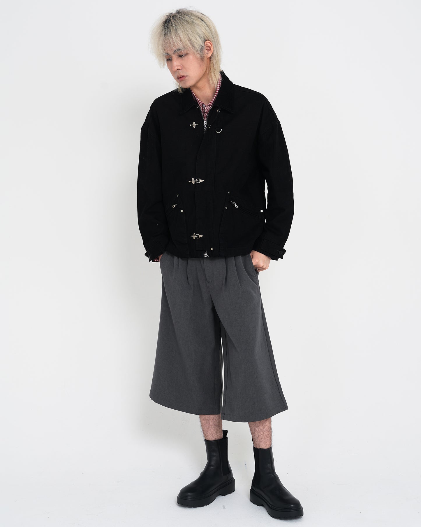 Contrast Collar Detroit Work Jacket BLK