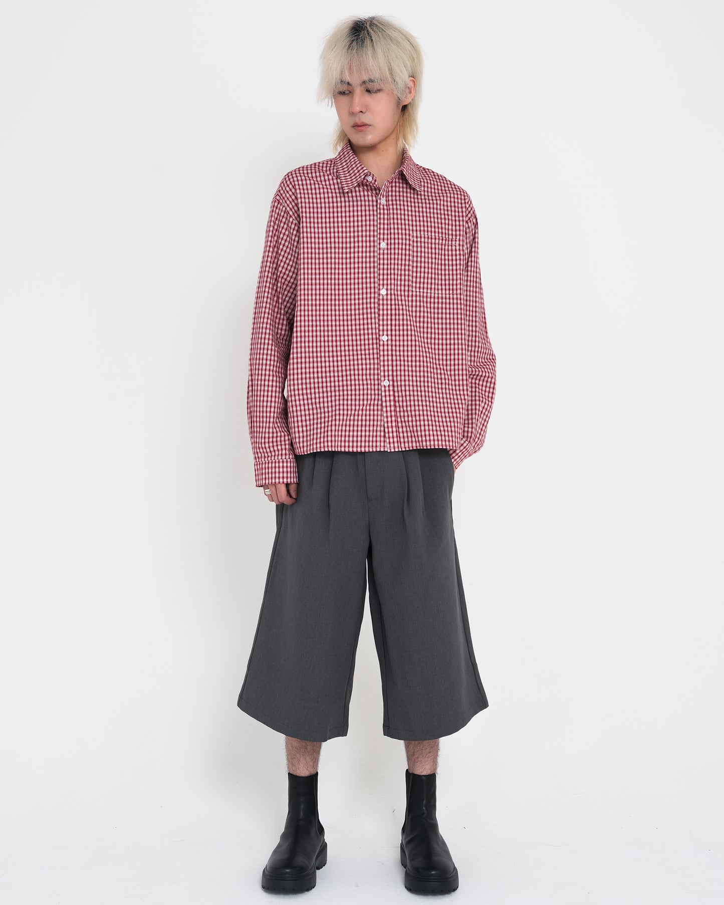 Classic Check Sleeve Shirt RED