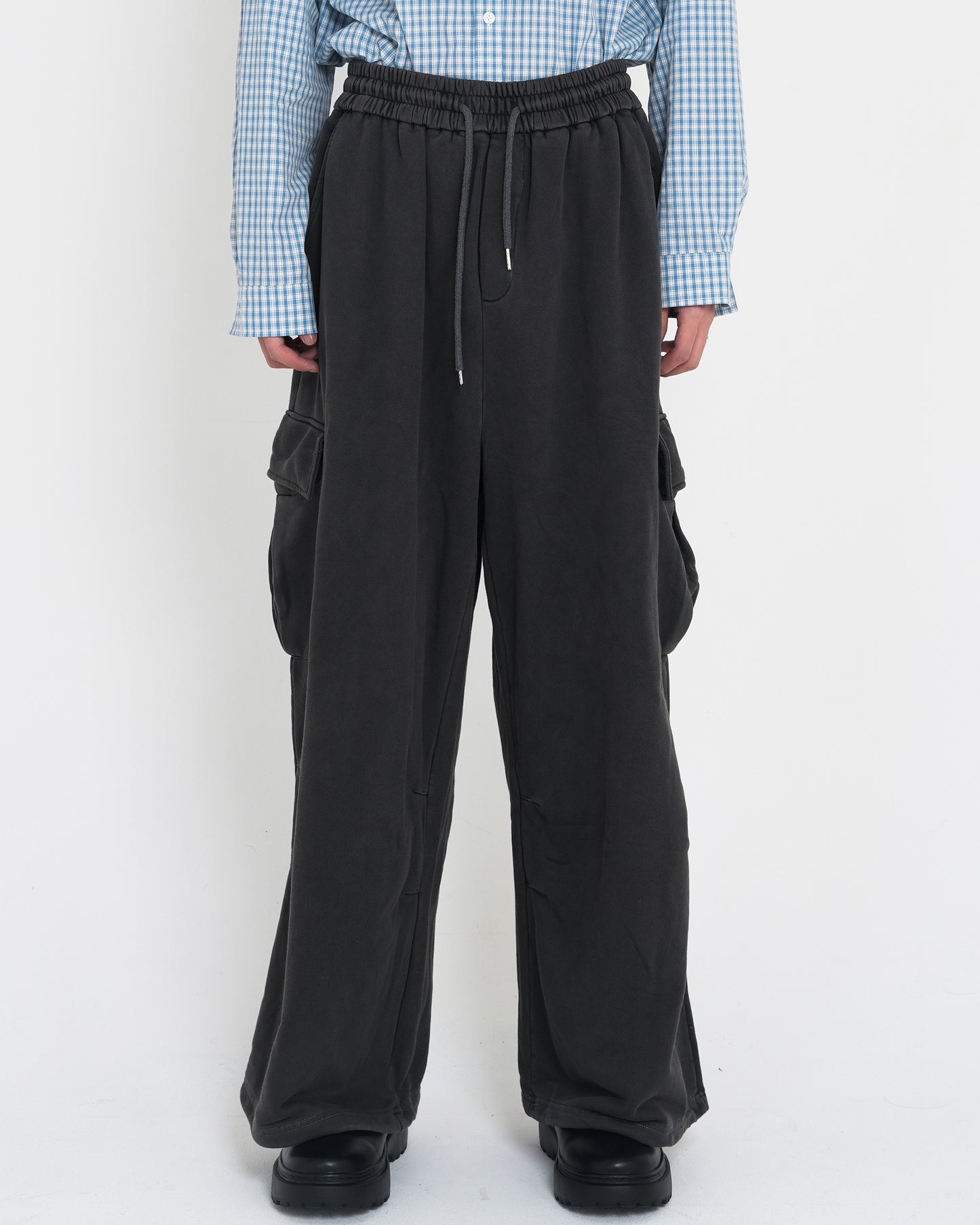 Drawcord Wide Sweat Pants