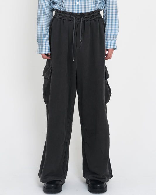 Drawcord Wide Sweat Pants