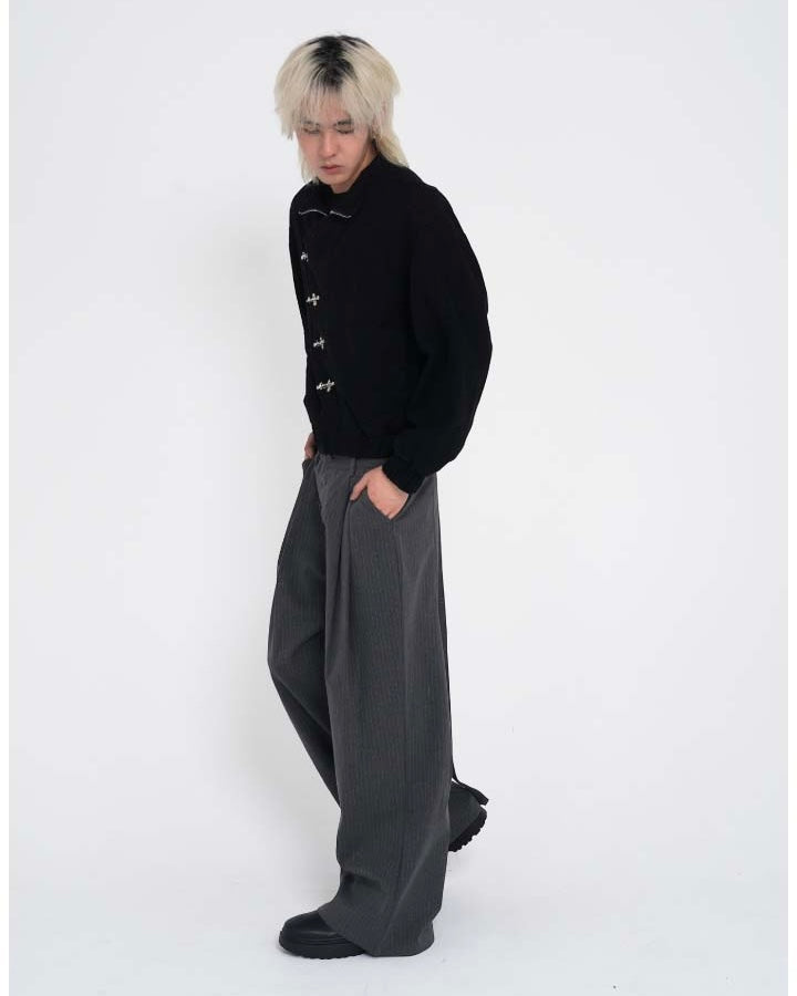 Draped Stripe slacks GRY