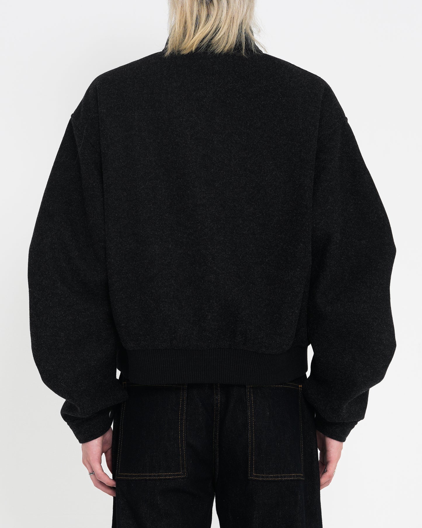 Stand-Collar Woolen Jacket