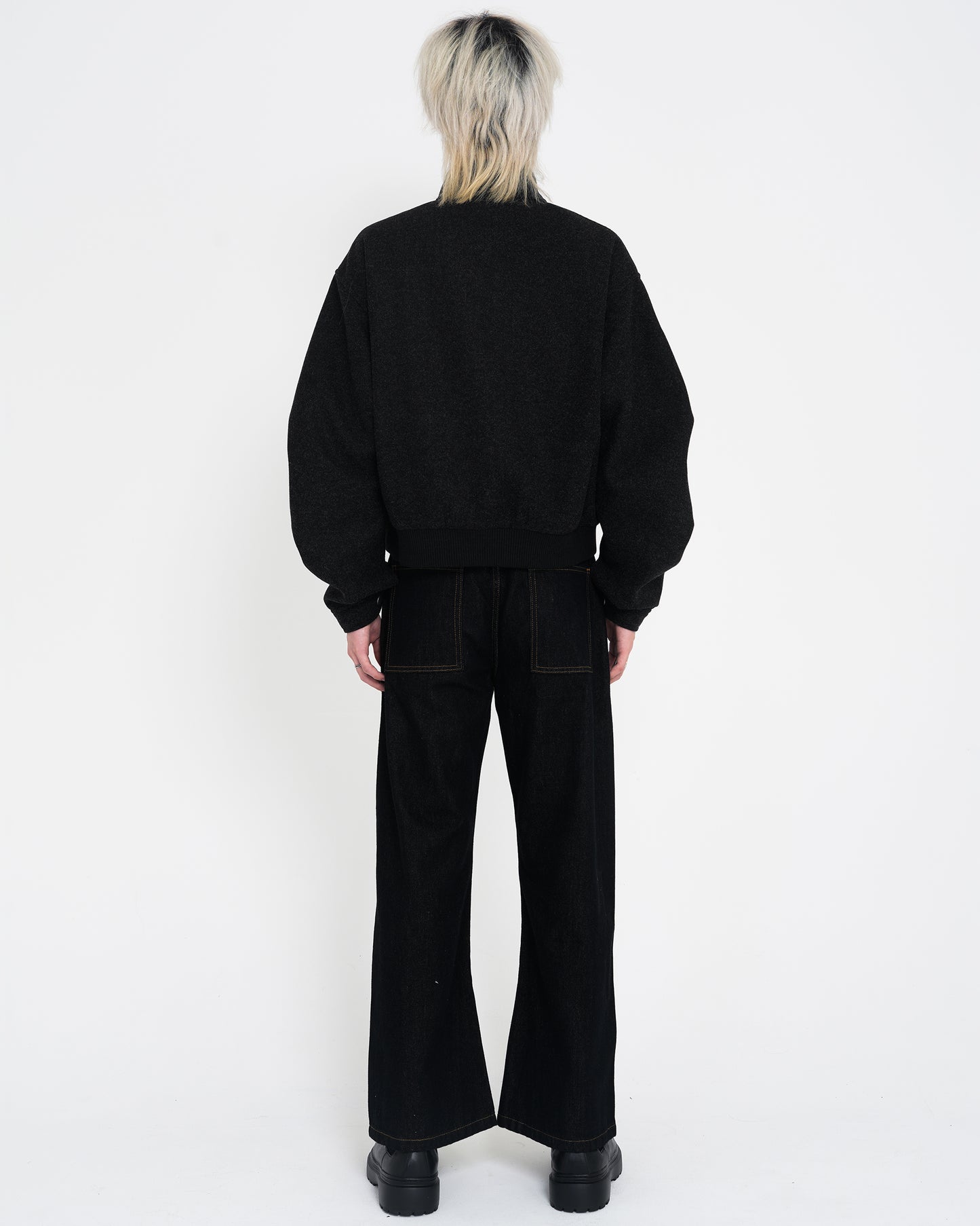 Stand-Collar Woolen Jacket