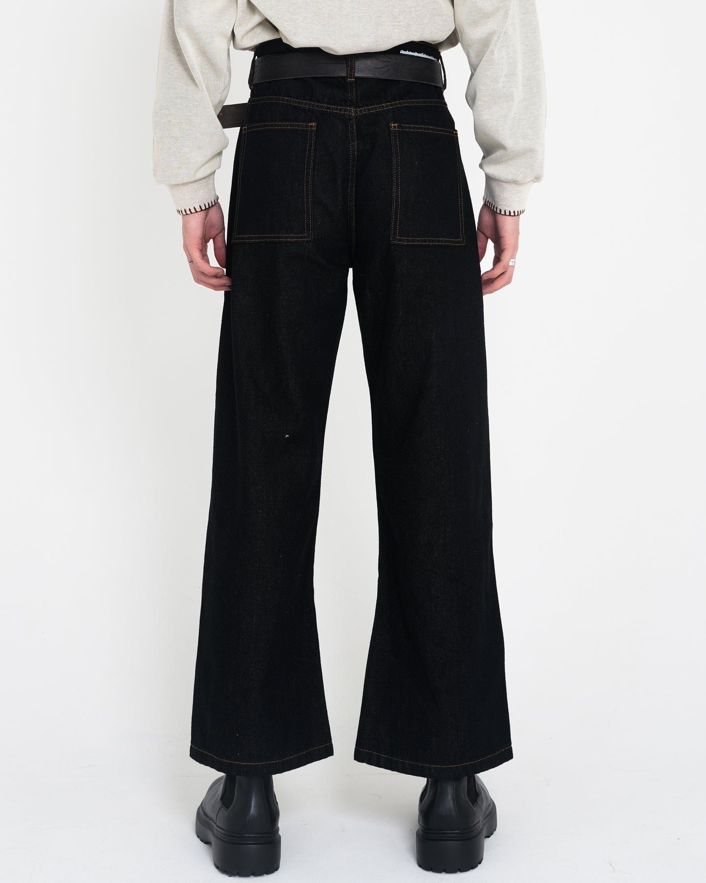 Reverse-Wear Deconstructed Scimitar Jeans