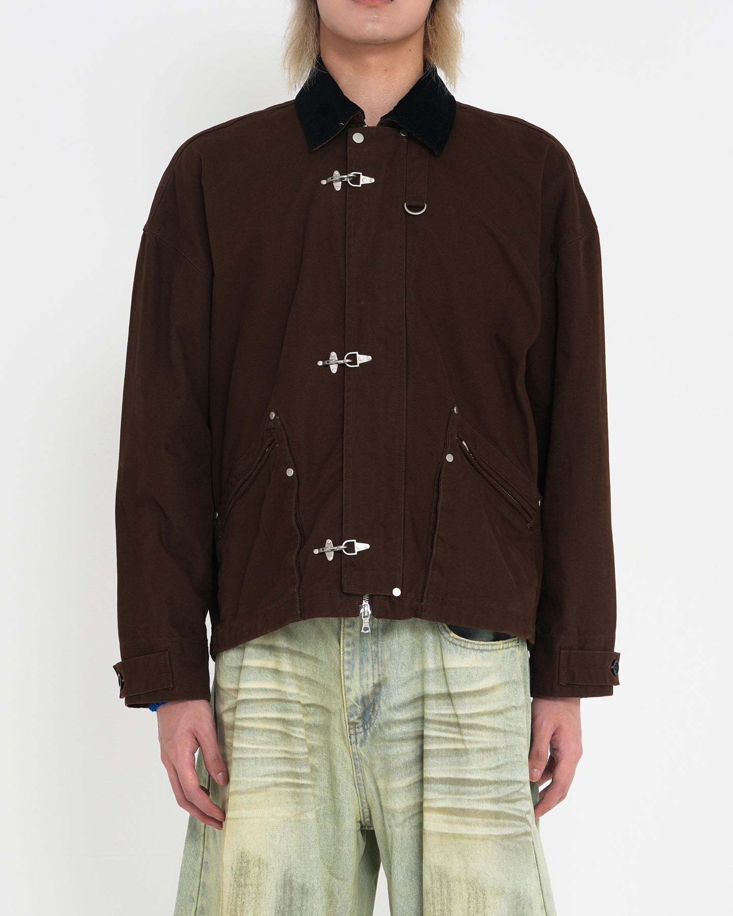 Contrast Collar Detroit Work Jacket BRN