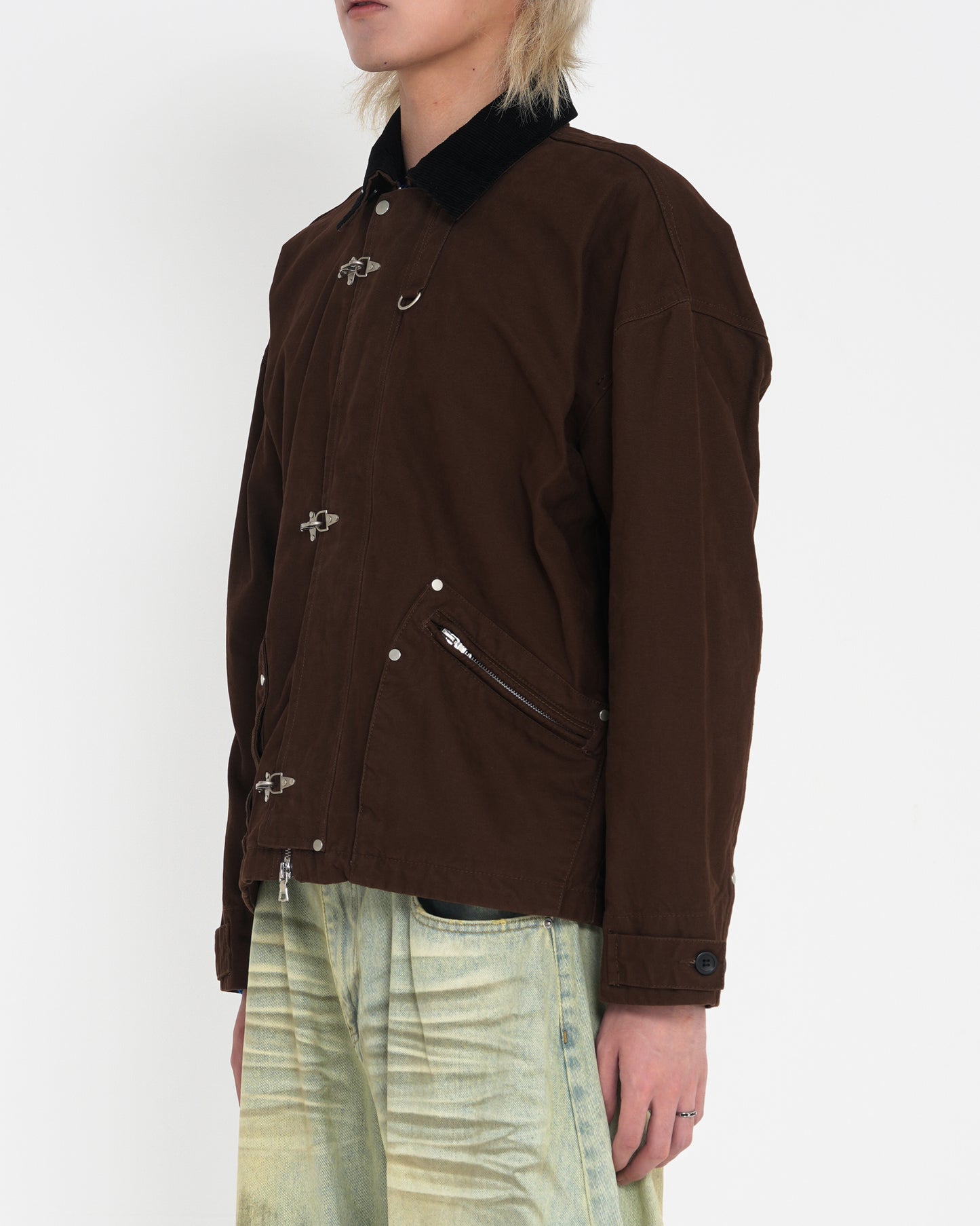 Contrast Collar Detroit Work Jacket BRN