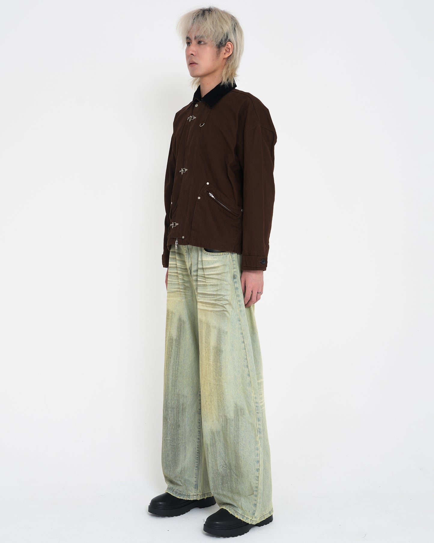 Contrast Collar Detroit Work Jacket BRN