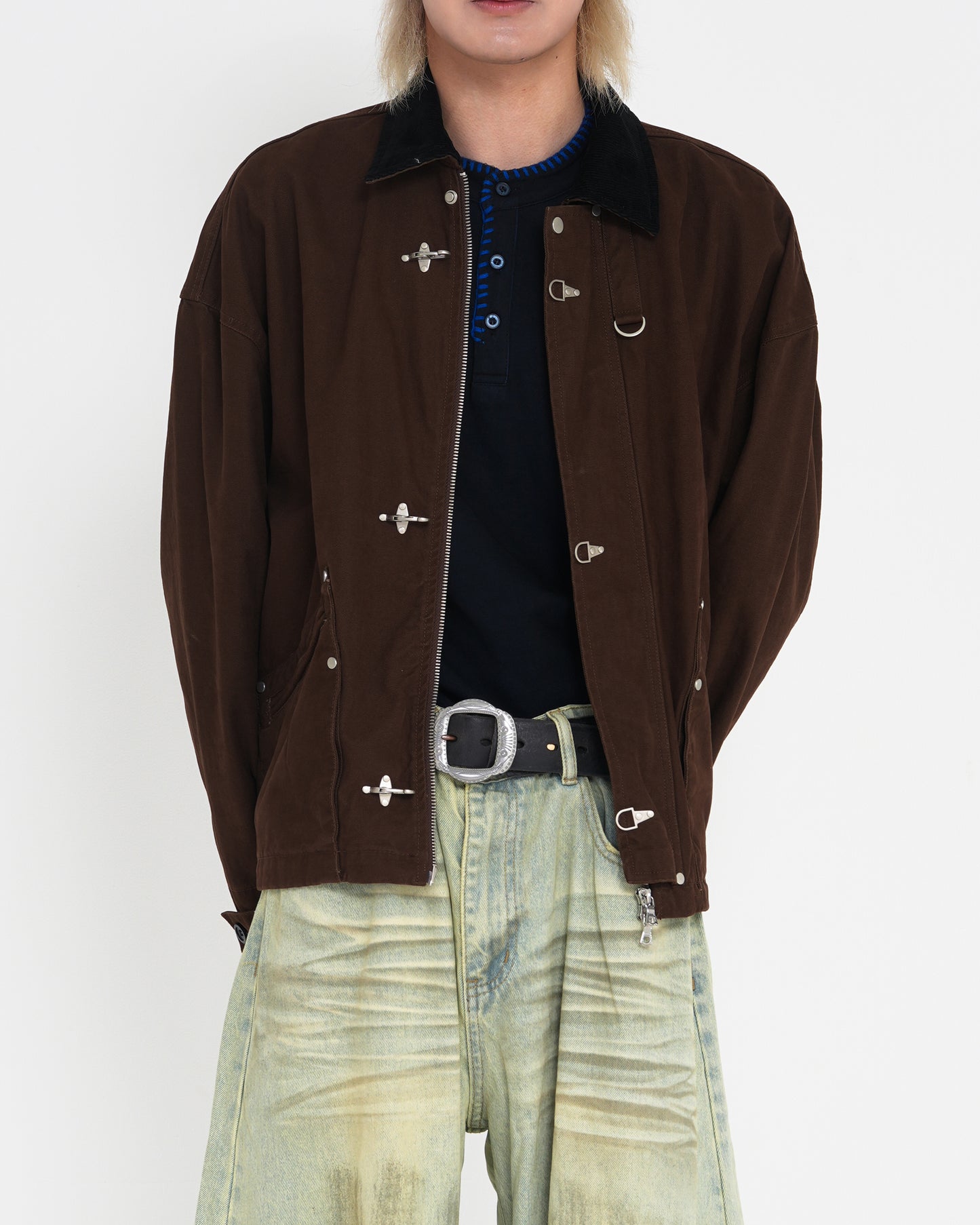 Contrast Collar Detroit Work Jacket BRN