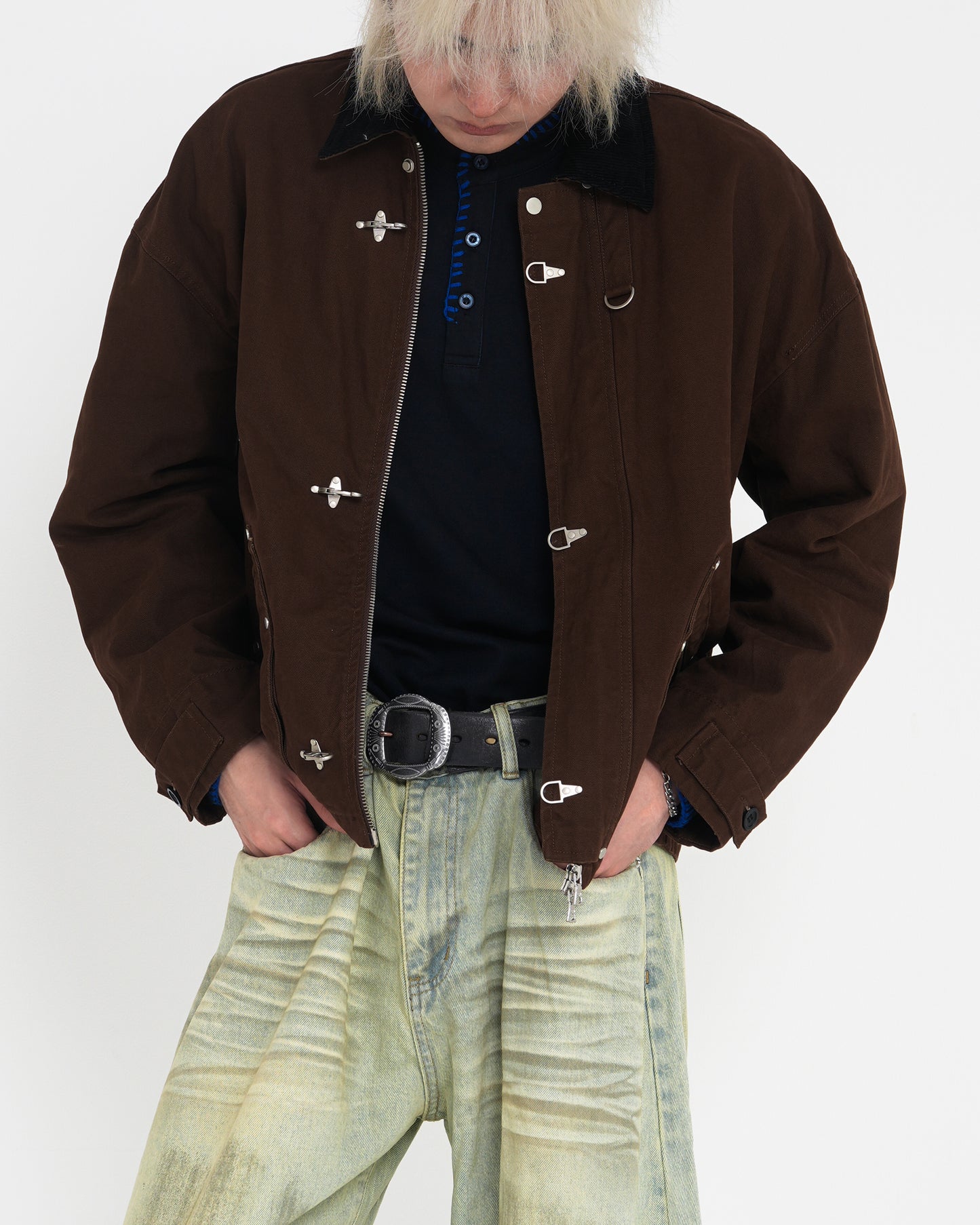 Contrast Collar Detroit Work Jacket BRN