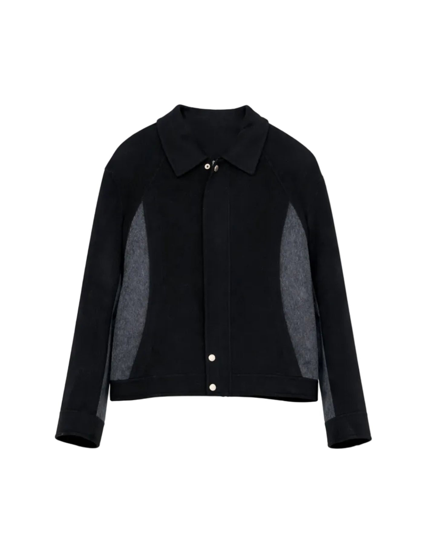 Contrast-Color Handmade Collar Jacket BLK