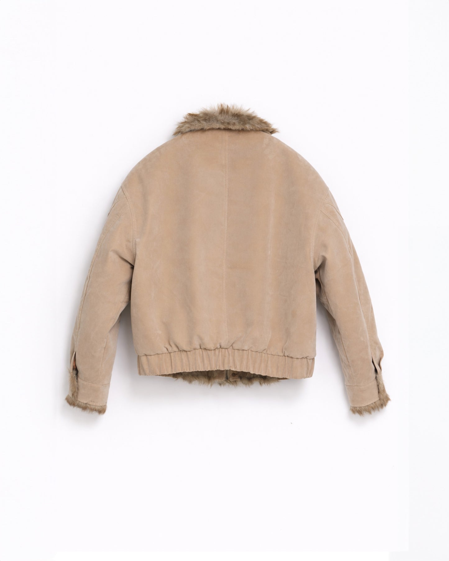 Faux Suede Stand Collar Cotton Jacket BGE