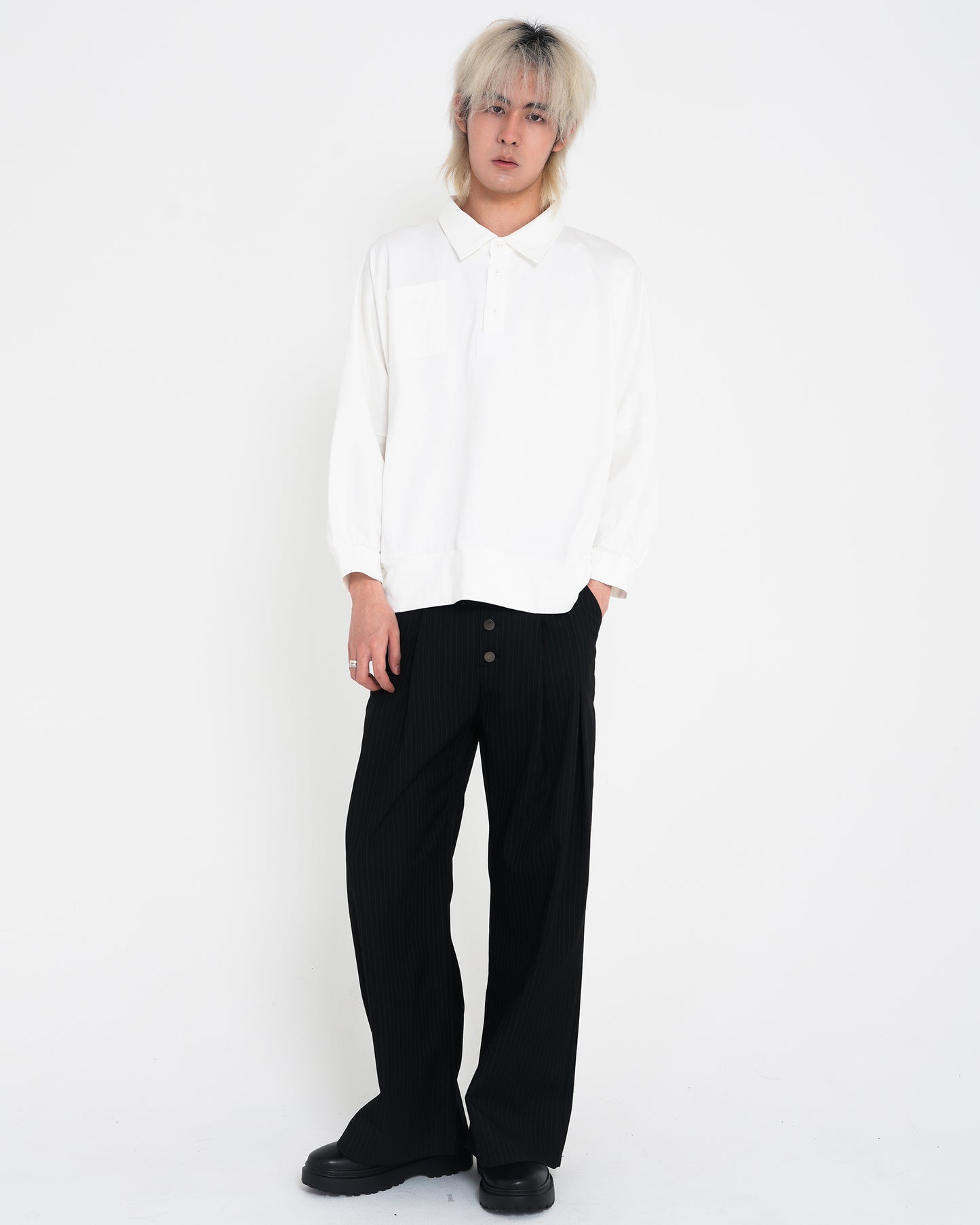 Turn-Down Collar Sweatshirt Unisex Loose Fit