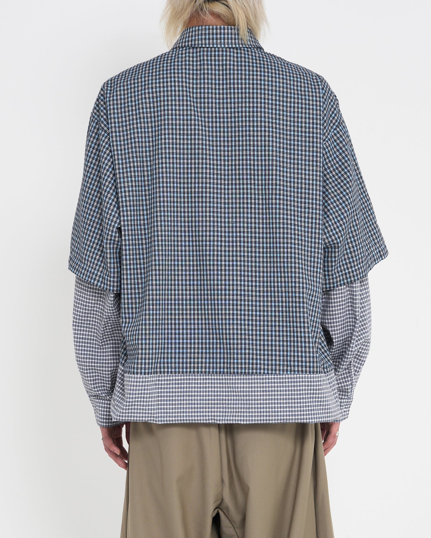 Reversible Deconstructed Patchwork Plaid Shirt
