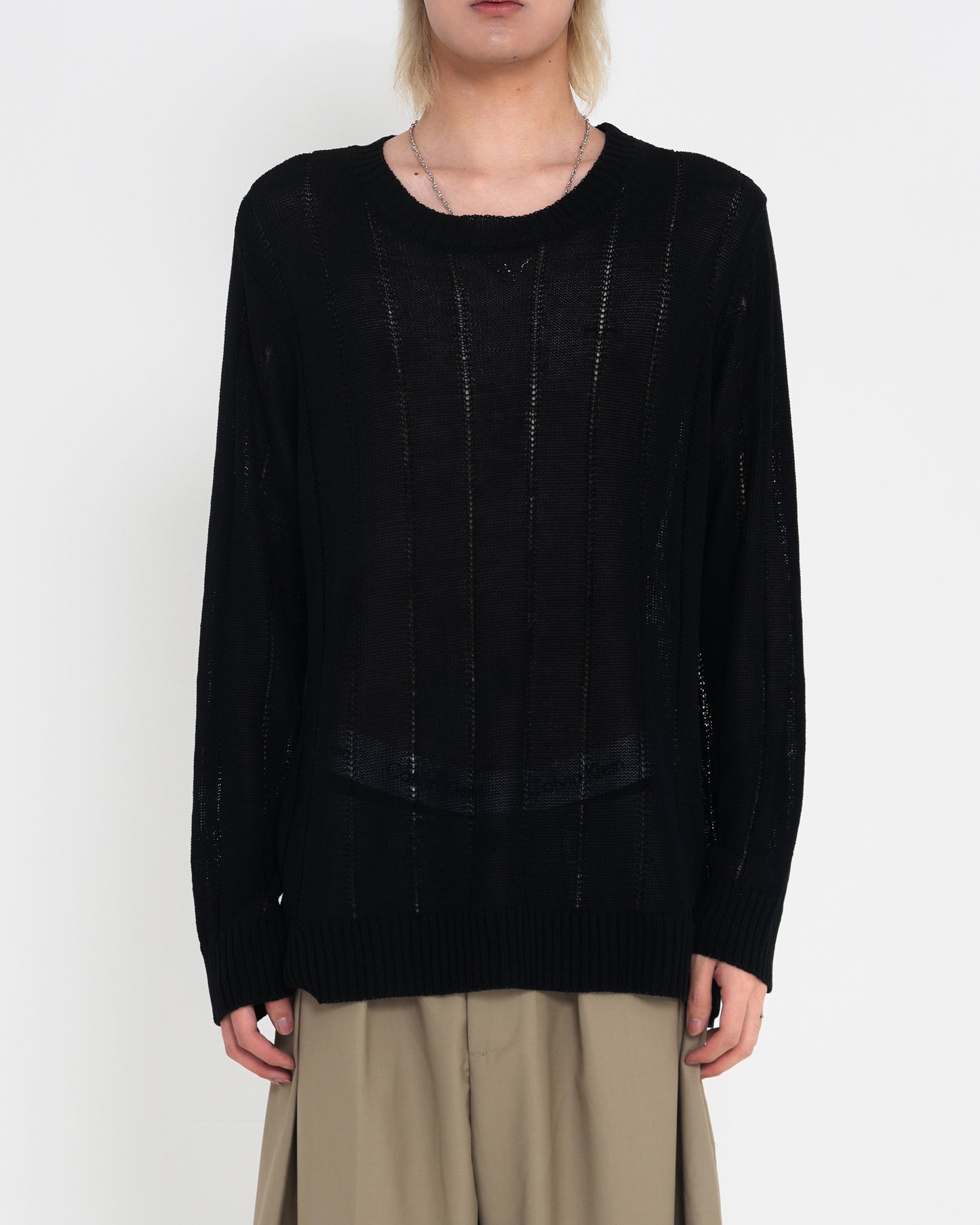 Crash-Finish Knit Polo Shirt