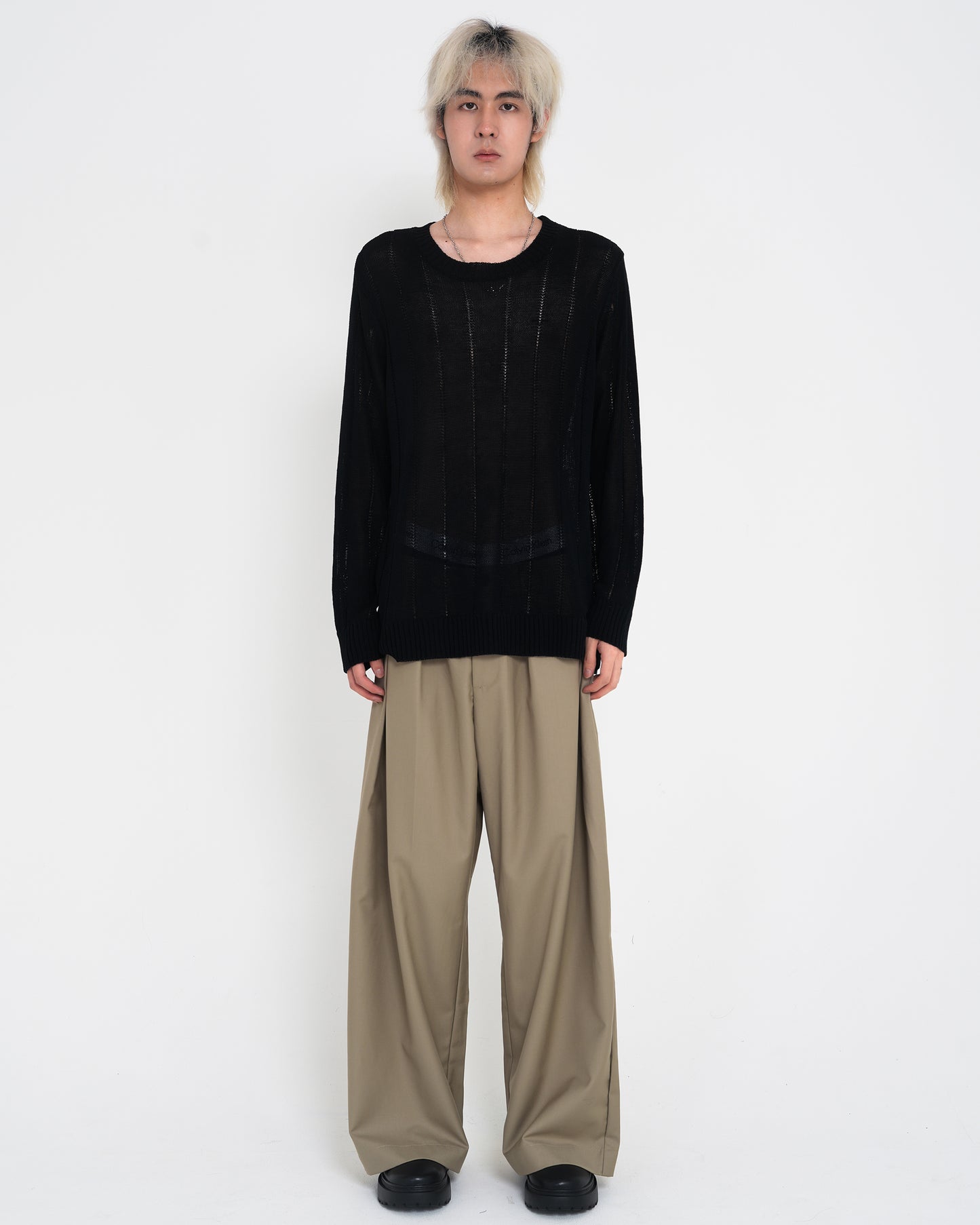 Crash-Finish Knit Polo Shirt