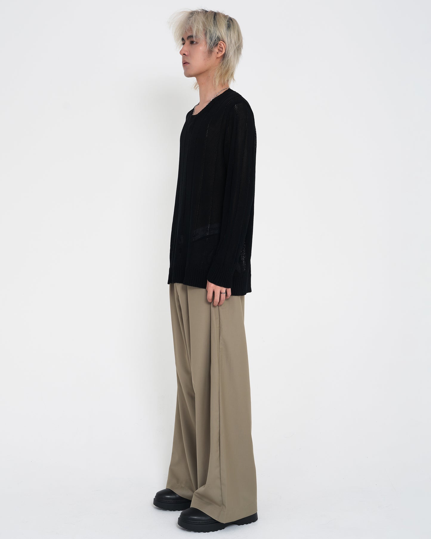 Crash-Finish Knit Polo Shirt