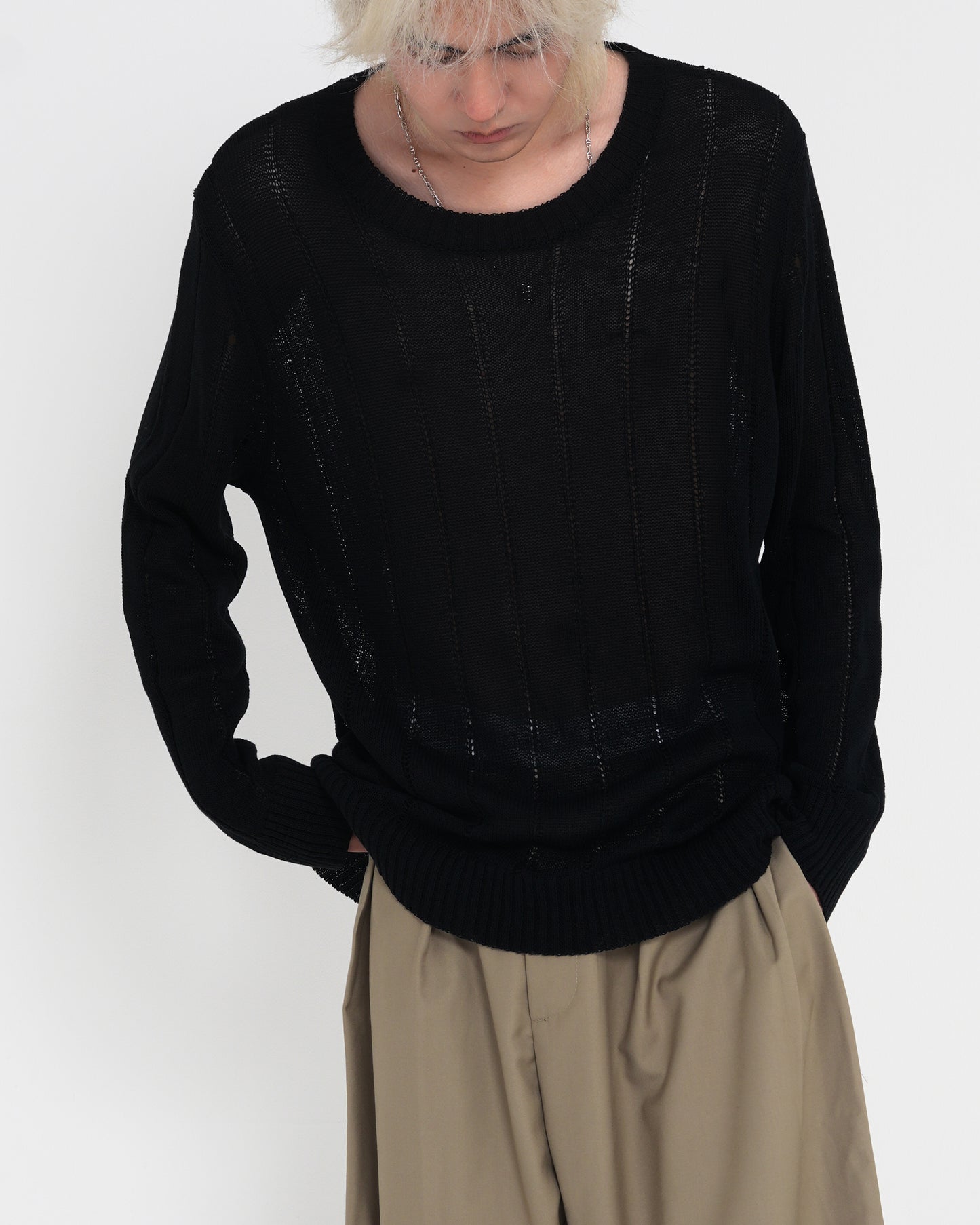 Crash-Finish Knit Polo Shirt