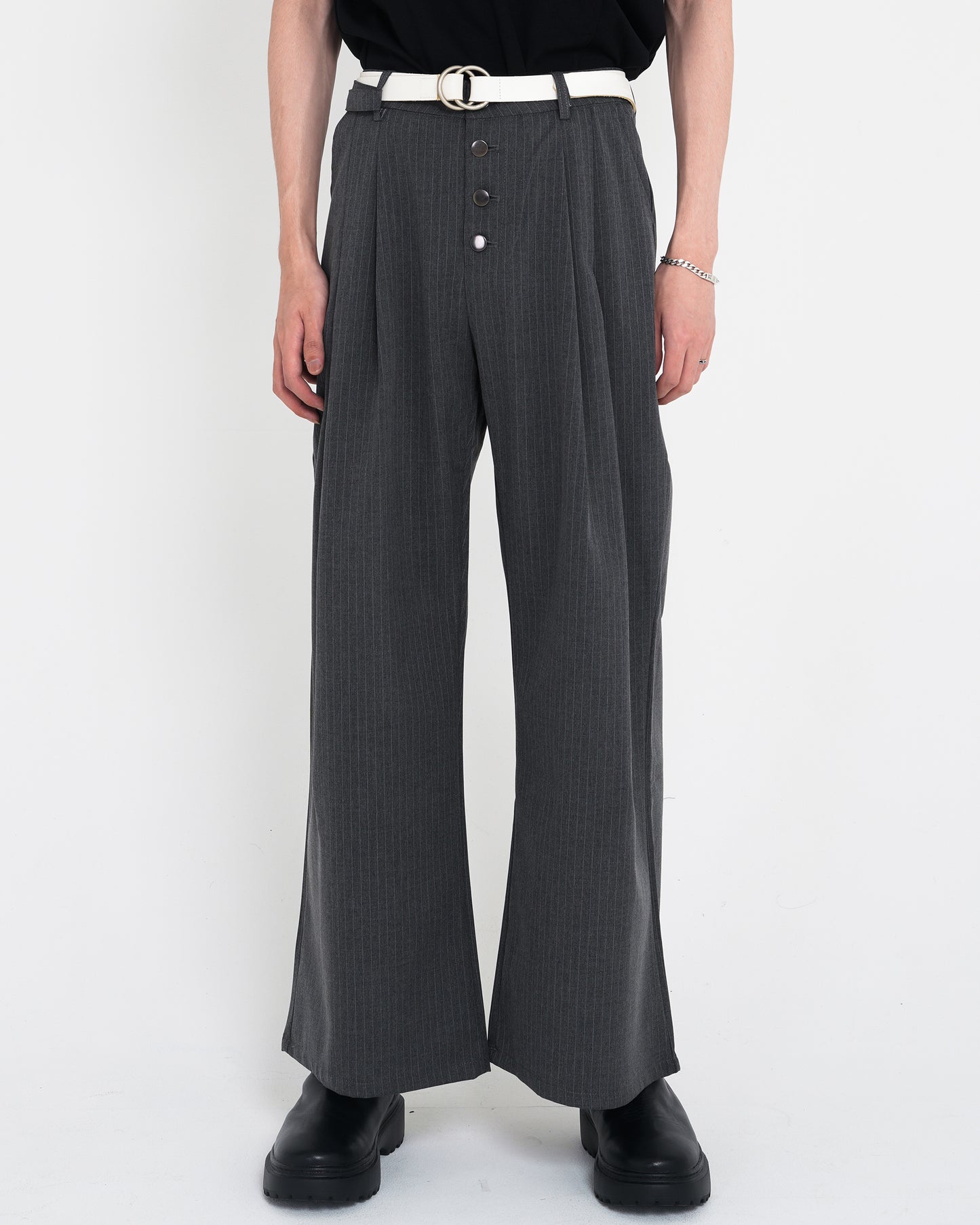 Draped Stripe slacks GRY