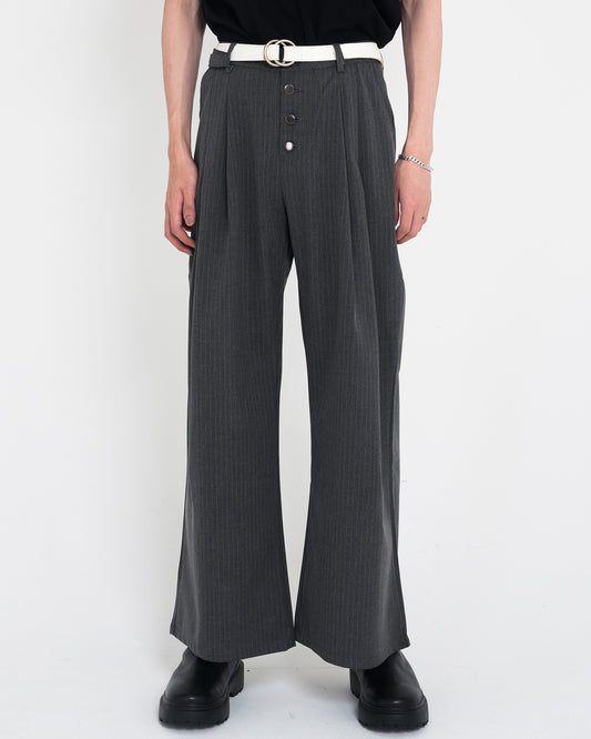 Draped Stripe slacks GRY