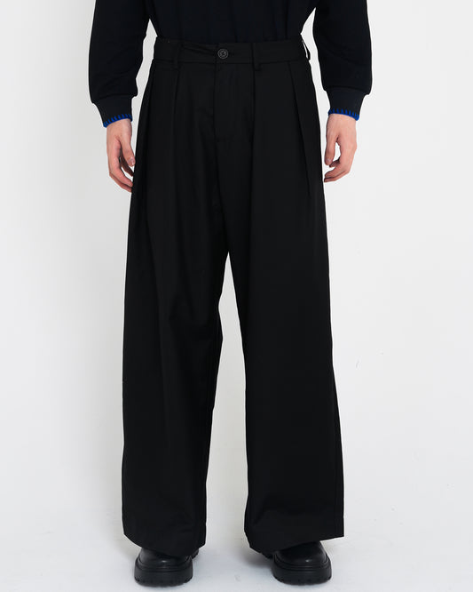 Crinkled Drape Pants BLK