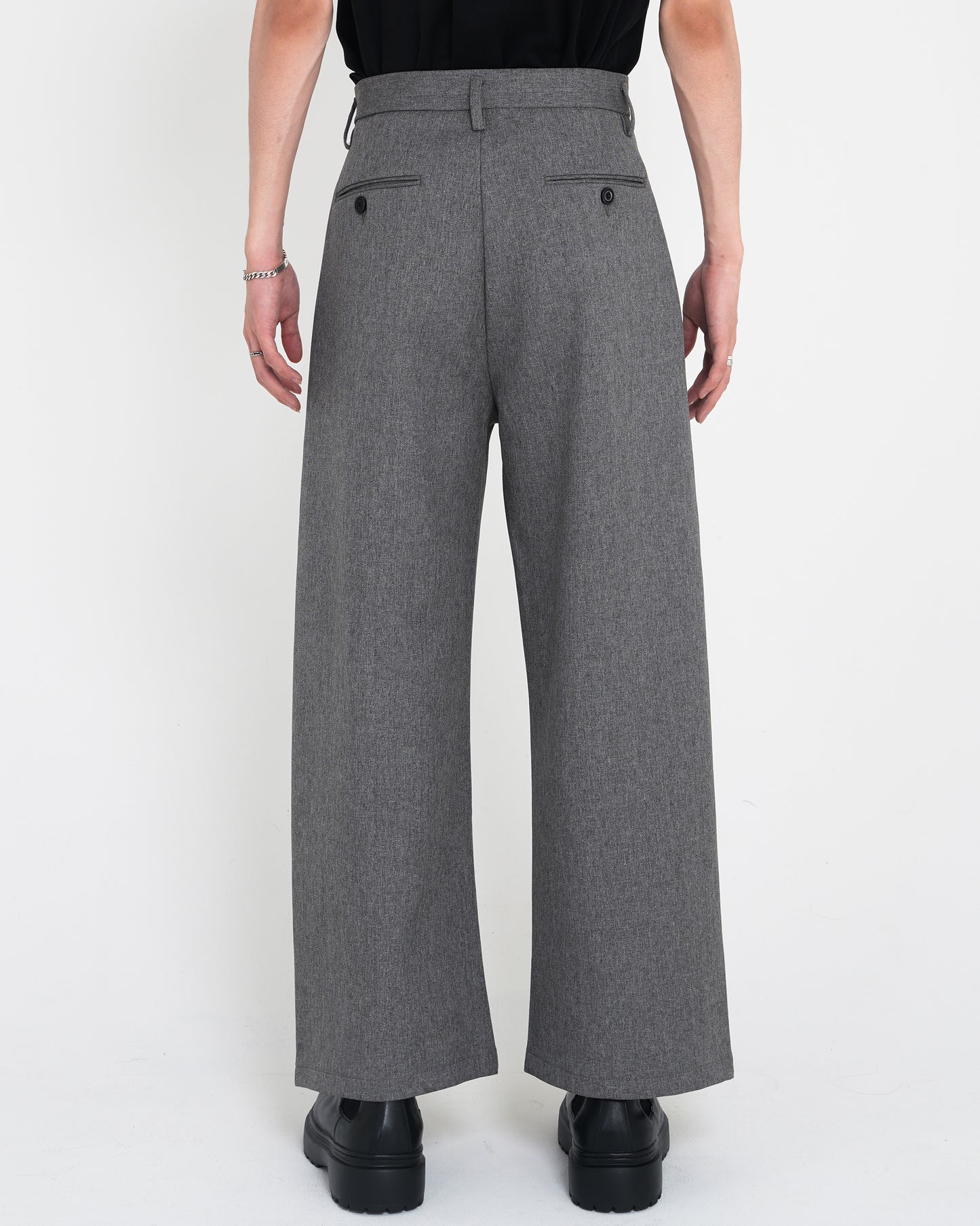 Wrinkled Design Scimitar Casual Pants