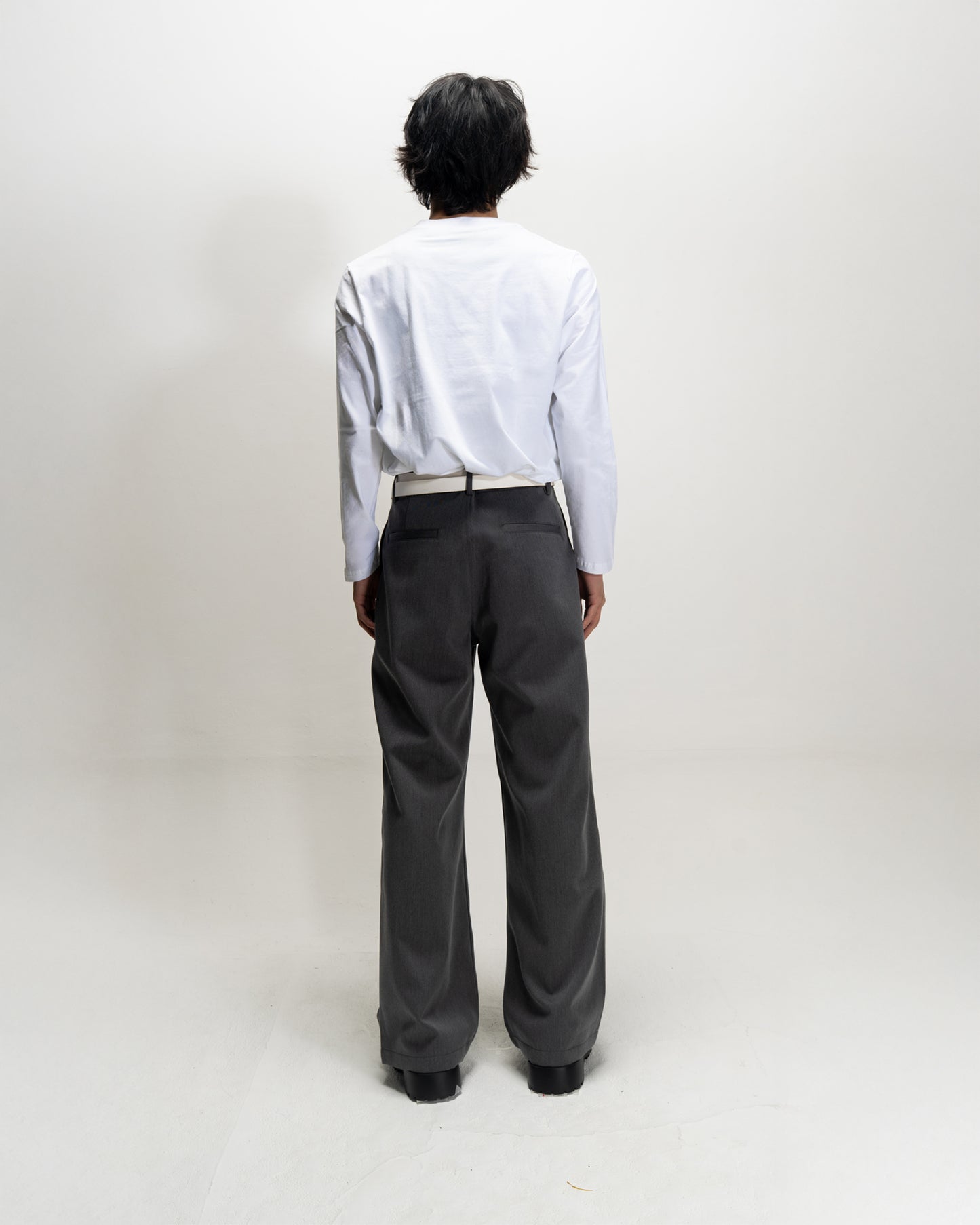 Retro Pleated Casual Trousers GRY