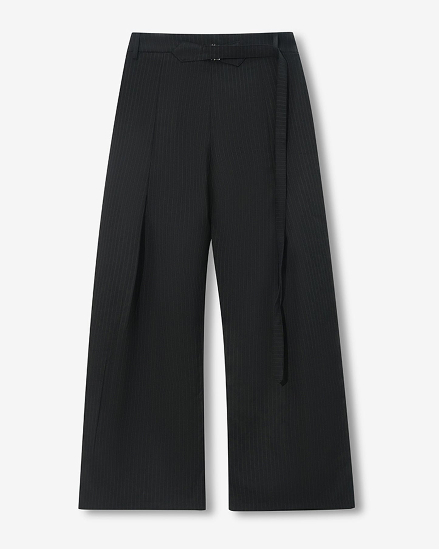 Draped Stripe slacks BLK