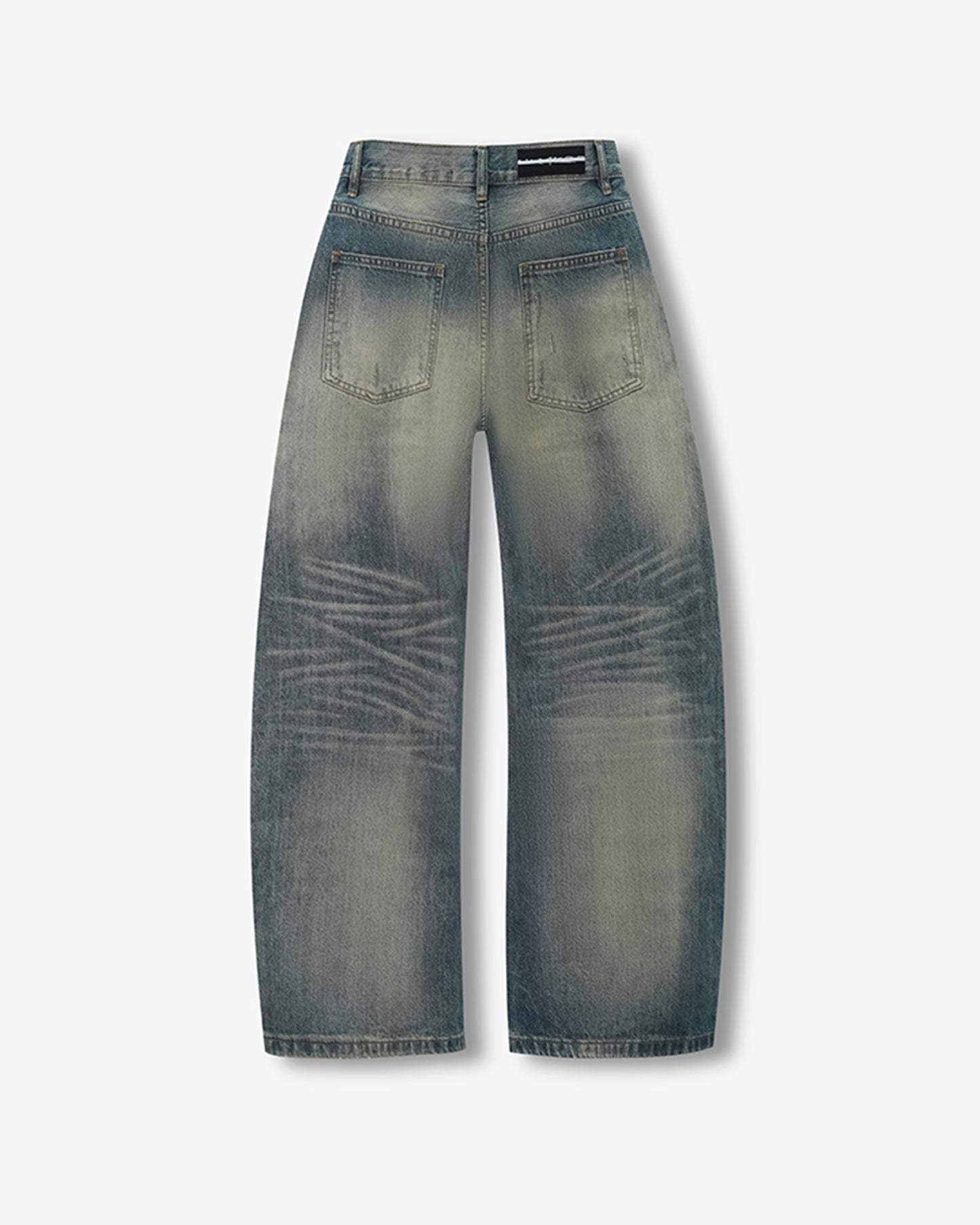 Washed Distressed Scimitar Jeans
